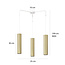 Porvoo wit en goud compacte 3L hanglamp lange kokers 3x GU10