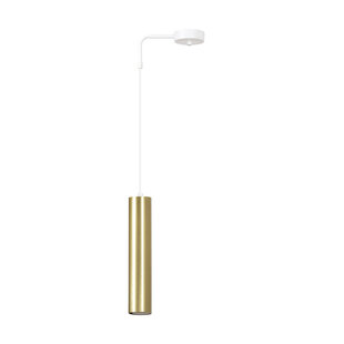 Porvoo 1L white and gold hanging lamp long tube 1x GU10