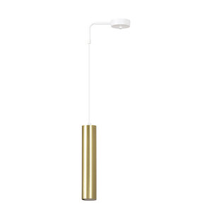 Porvoo 1L wit en goud hanglamp lange koker 1x GU10