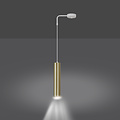 Porvoo 1L suspension blanche et dorée tube long 1x GU10