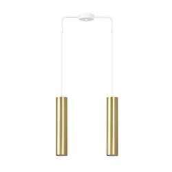 Porvoo 2L suspension blanche et dorée tubes longs 2x GU10