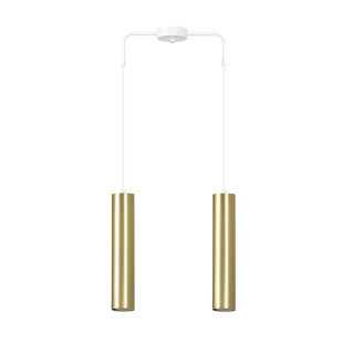 Porvoo 2L suspension blanche et dorée tubes longs 2x GU10