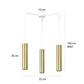 Emibig Emibig Porvoo white with gold long 3L hanging lamp long tubes 3x GU10 - Sleek lighting for any space