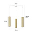 Porvoo white with gold long 3L hanging lamp long tubes 3x GU10