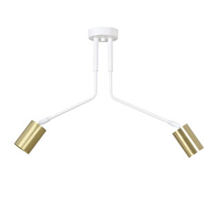 Lampe à suspension orientable Mikkeli blanc et doré 2x GU10