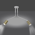 Mikkeli wit en goud 2x GU10 richtbare hanglamp