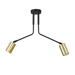 Mikkeli 2x GU10 orientable hanging lamp black with gold