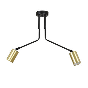 Emibig Mikkeli 2x GU10 orientable hanging lamp black with gold