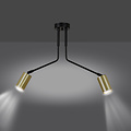 Mikkeli 2x GU10 richtbare hanglamp zwart met goud