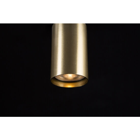 Mikkeli 2x GU10 richtbare hanglamp zwart met goud