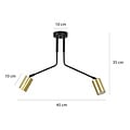 Emibig Emibig Mikkeli 2x GU10 orientable hanging lamp black with gold - Elevate your space with stylish lighting