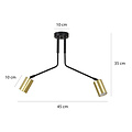 Mikkeli 2x GU10 ausrichtbare Hängelampe schwarz mit Gold