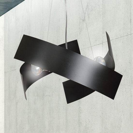 Kuopio suspension noire 3xE27 métal