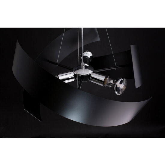 Kuopio suspension noire 3xE27 métal