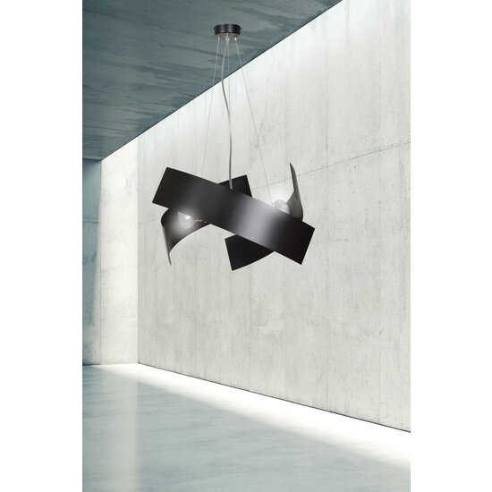 Kuopio suspension noire 3xE27 métal