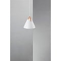 Suspension scandinave blanche avec détails en cuir, douille GU10 max 40W, dimmable, câble textile 300 cm, IP20