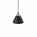 Scandinavische hanglamp wit met leren details, GU10-fitting max 40W, dimbaar, textielkabel 300 cm, IP20