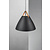 Scandinavian pendant lamp black E27 metal and leather 68 cm Ø