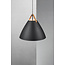 Scandinavian pendant lamp black E27, metal shade Ø 68 cm with leather detail, height 60.7 cm, IP20, dimmable with suitable bulb