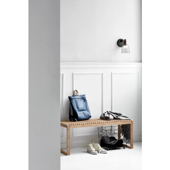 Nordlux Nordlux Karma 14 wall light with smoked glass and walnut base, E14, adjustable, 14 cm diameter