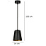 Keemi black with white hanging lamp conical 1x E27