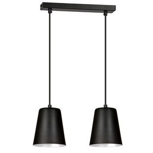 Keemi double black with white hanging lamp conical 2x E27