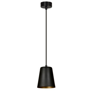 Keemi black with gold hanging lamp conical 1x E27