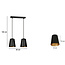 Keemi double black with gold hanging lamp conical 2x E27
