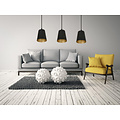 Lampe suspendue Keemi noir et or large 3 L conique 3x E27