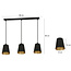 Keemi black and gold wide 3 L hanging lamp conical 3x E27