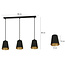 Keemi zwart en gouden brede 3 L hanglamp konisch 3x E27