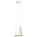 Keemi white with gold hanging lamp conical 1x E27