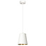 Keemi white with gold hanging lamp conical 1x E27
