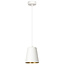 Keemi wit met goud hanglamp konisch 1x E27