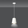 Keemi white with gold hanging lamp conical 1x E27