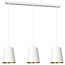 Keemi white and gold wide 3 L hanging lamp conical 3x E27