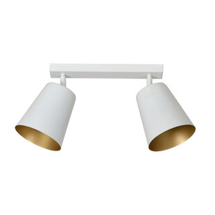 Raahe dubbele wit en gouden richtbare dubbele plafondlamp 2x E27