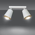 Raahe dubbele wit en gouden richtbare dubbele plafondlamp 2x E27