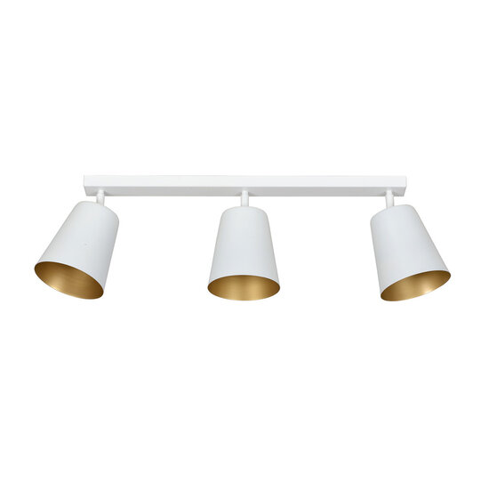 Emibig Emibig Raahe 3L weiß-goldene gerichtete Dreifach-Deckenleuchte 3x E27 - Ideal für stilvolle Beleuchtung in jedem Raum