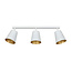Raahe 3L white and gold directional triple ceiling lamp 3x E27