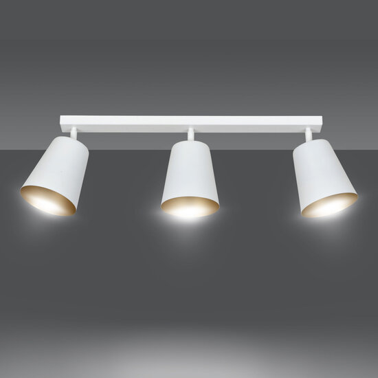 Plafonnier triple directionnel Raahe 3L blanc et or 3x E27