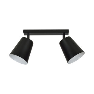 Raahe dubbele wit en zwarte richtbare dubbele plafondlamp 2x E27