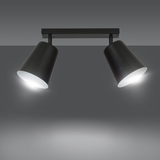Raahe double white and black directional double ceiling lamp 2x E27
