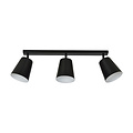 Raahe 3L wit en zwarte richtbare triple plafondlamp 3x E27