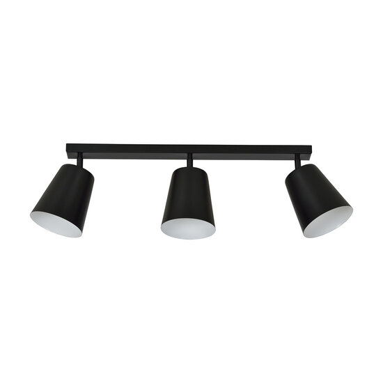 Raahe 3L wit en zwarte richtbare triple plafondlamp 3x E27