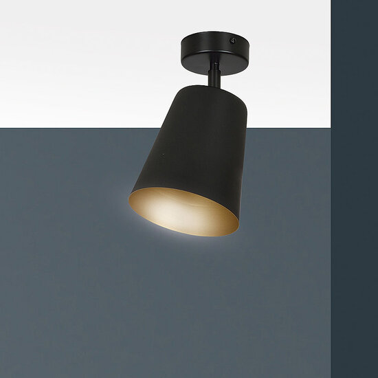 Raahe gold and black directional single ceiling lamp 1x E27