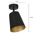 Raahe gold and black directional single ceiling lamp 1x E27