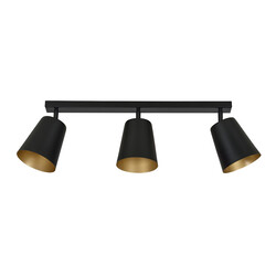 Emibig Raahe 3L Gold und Schwarz gerichtete Dreifach-Deckenleuchte 3x E27