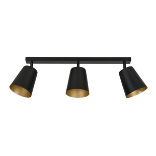 Raahe 3L goud en zwarte richtbare triple plafondlamp 3x E27