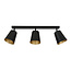 Raahe 3L gold and black directional triple ceiling lamp 3x E27